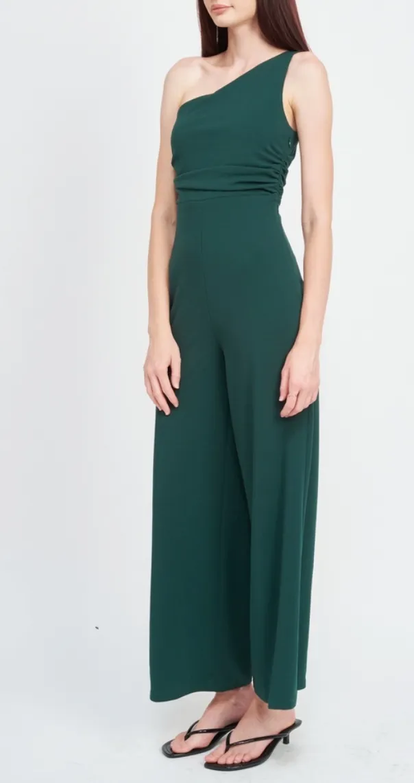 One Shoulder Wide Leg Jumpsuit