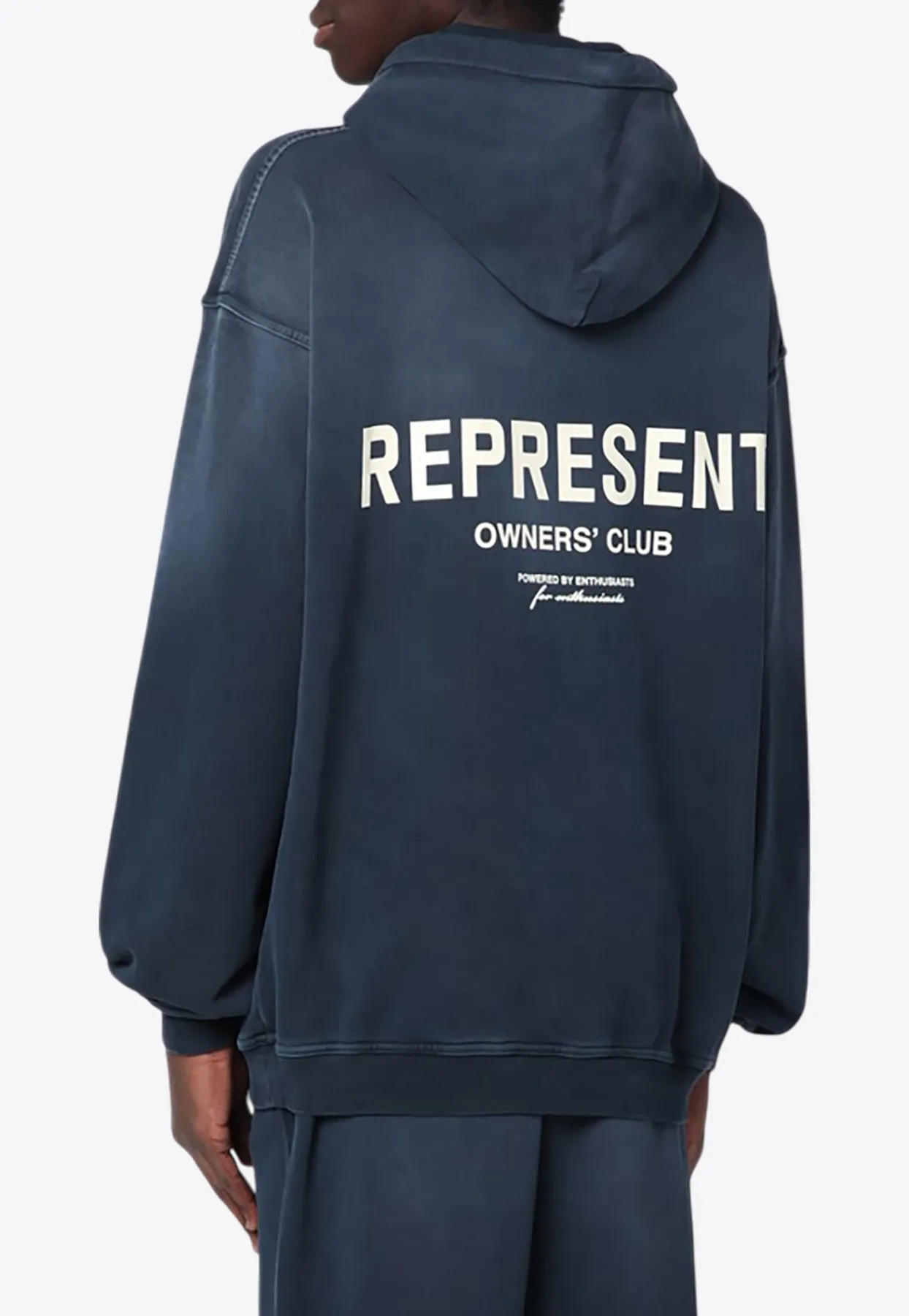 Oversized Washed Logo Hooded Sweatshirt