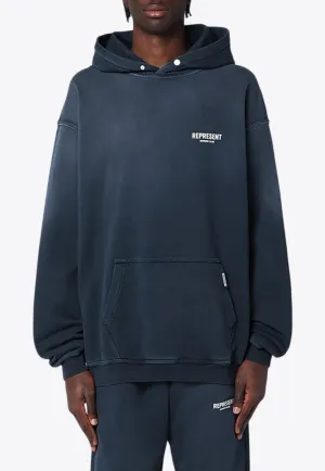 Oversized Washed Logo Hooded Sweatshirt