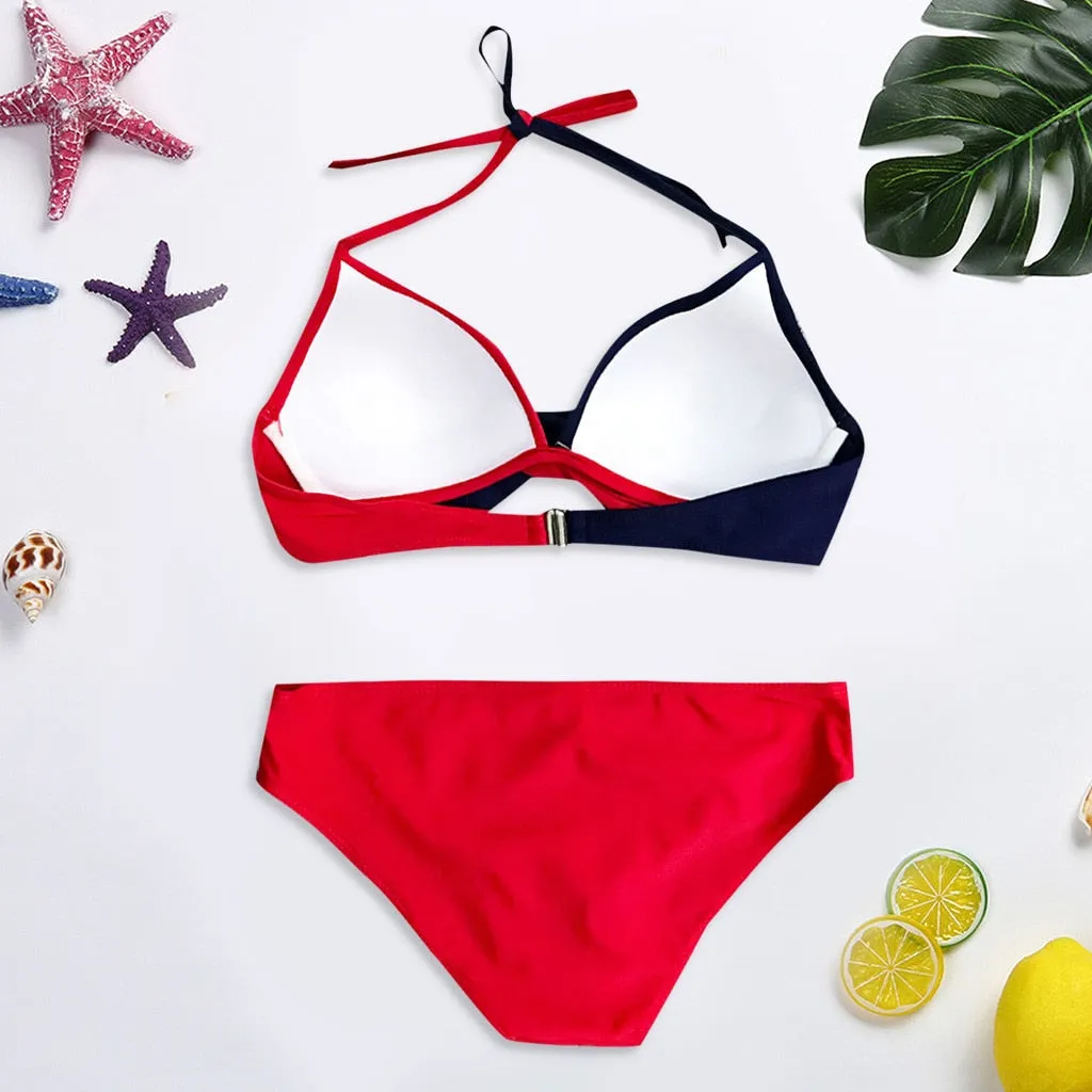 Padded Push-up Low Waist Bathing Suit Two Pieces Swimwear