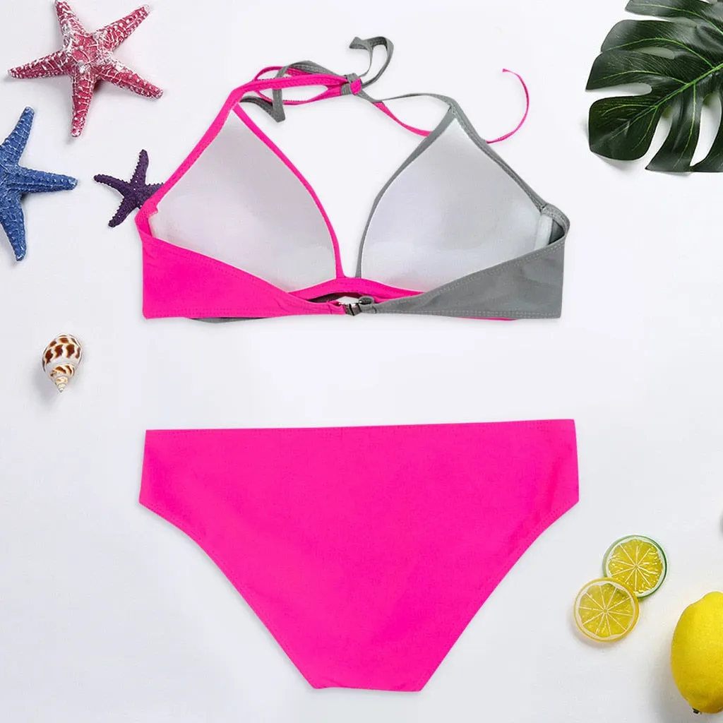 Padded Push-up Low Waist Bathing Suit Two Pieces Swimwear