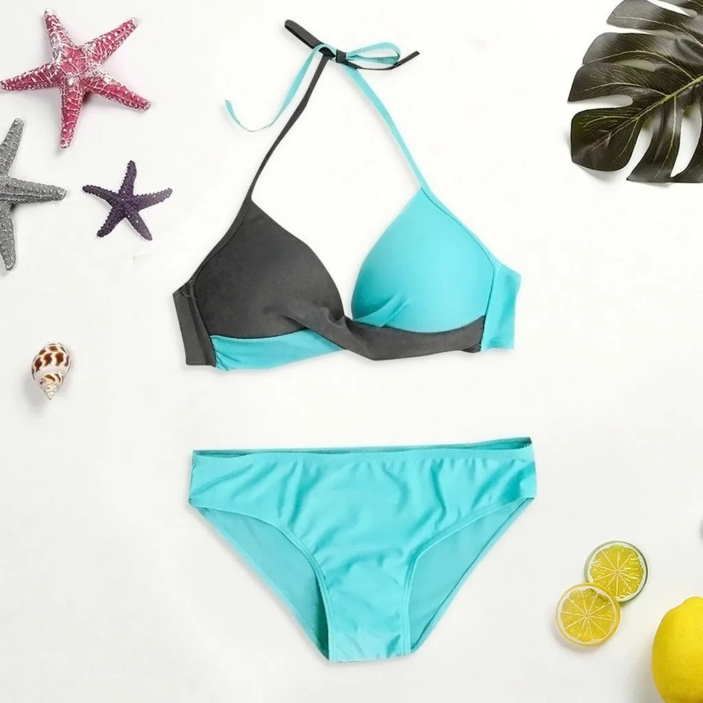 Padded Push-up Low Waist Bathing Suit Two Pieces Swimwear
