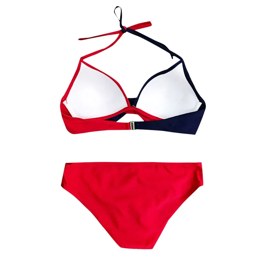Padded Push-up Low Waist Bathing Suit Two Pieces Swimwear