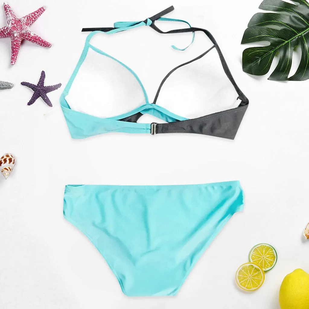 Padded Push-up Low Waist Bathing Suit Two Pieces Swimwear