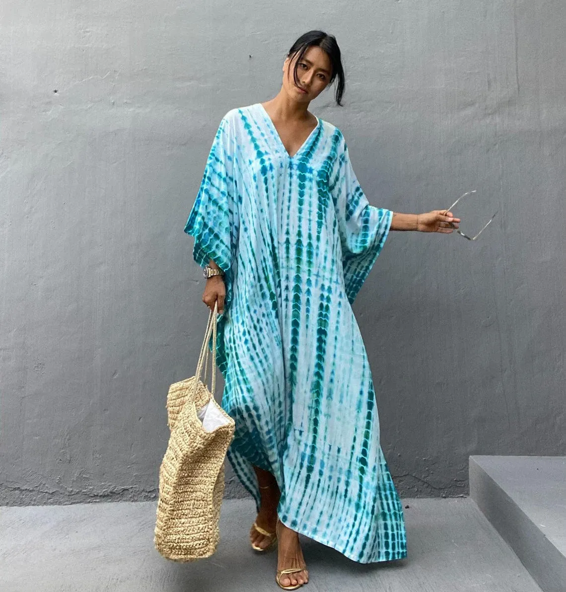 Paisley || Cotton Beach Cover-up Robe Dress