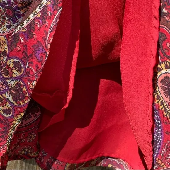 paisley print column midi skirt, autumn colors dressy casual bohemian boho