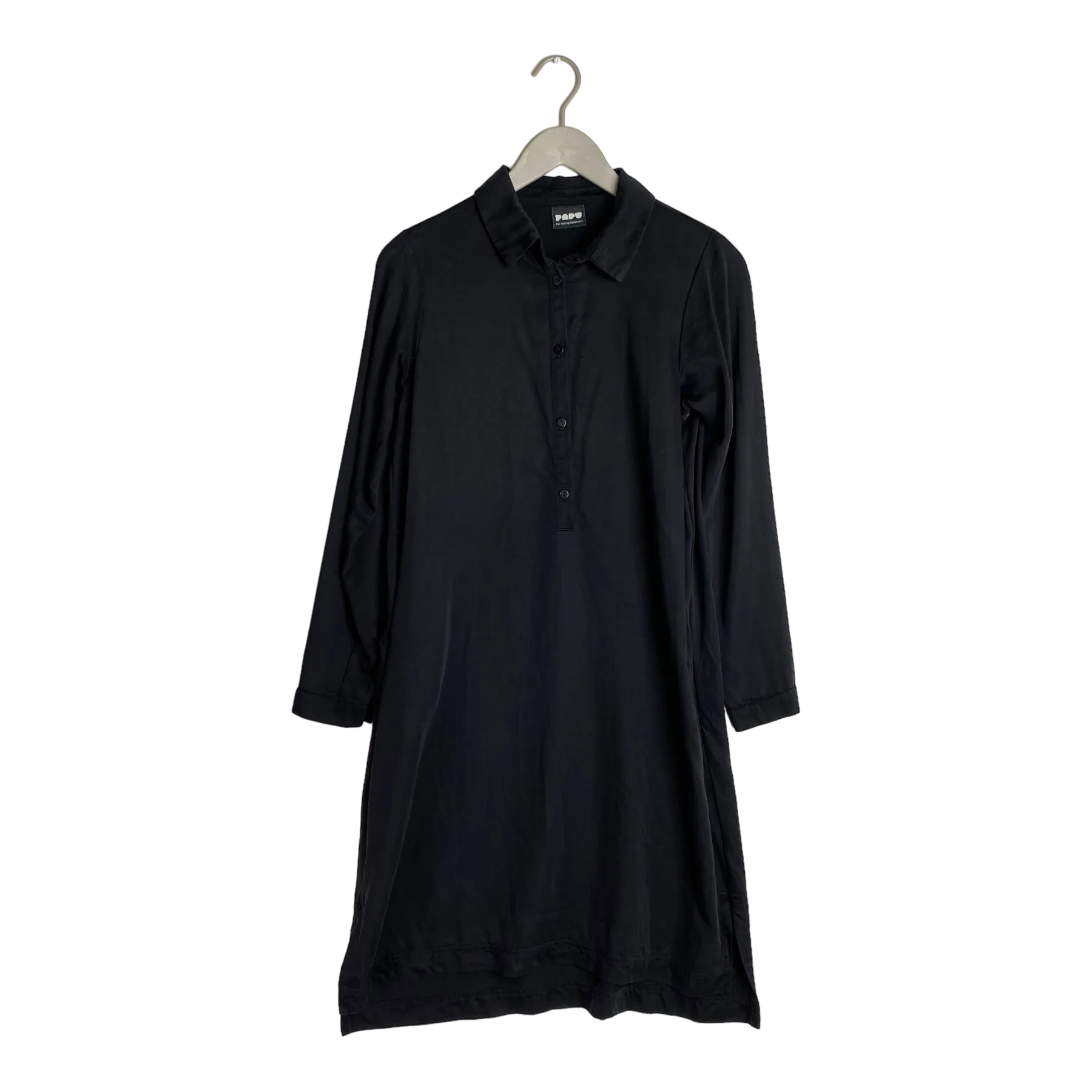 Papu woven shirt dress, black | woman XS