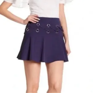 Parker Blue Horizon Pleated Mini Skirt Size Large NWT