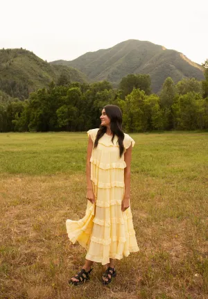 Pastel Yellow Ruffle Dress