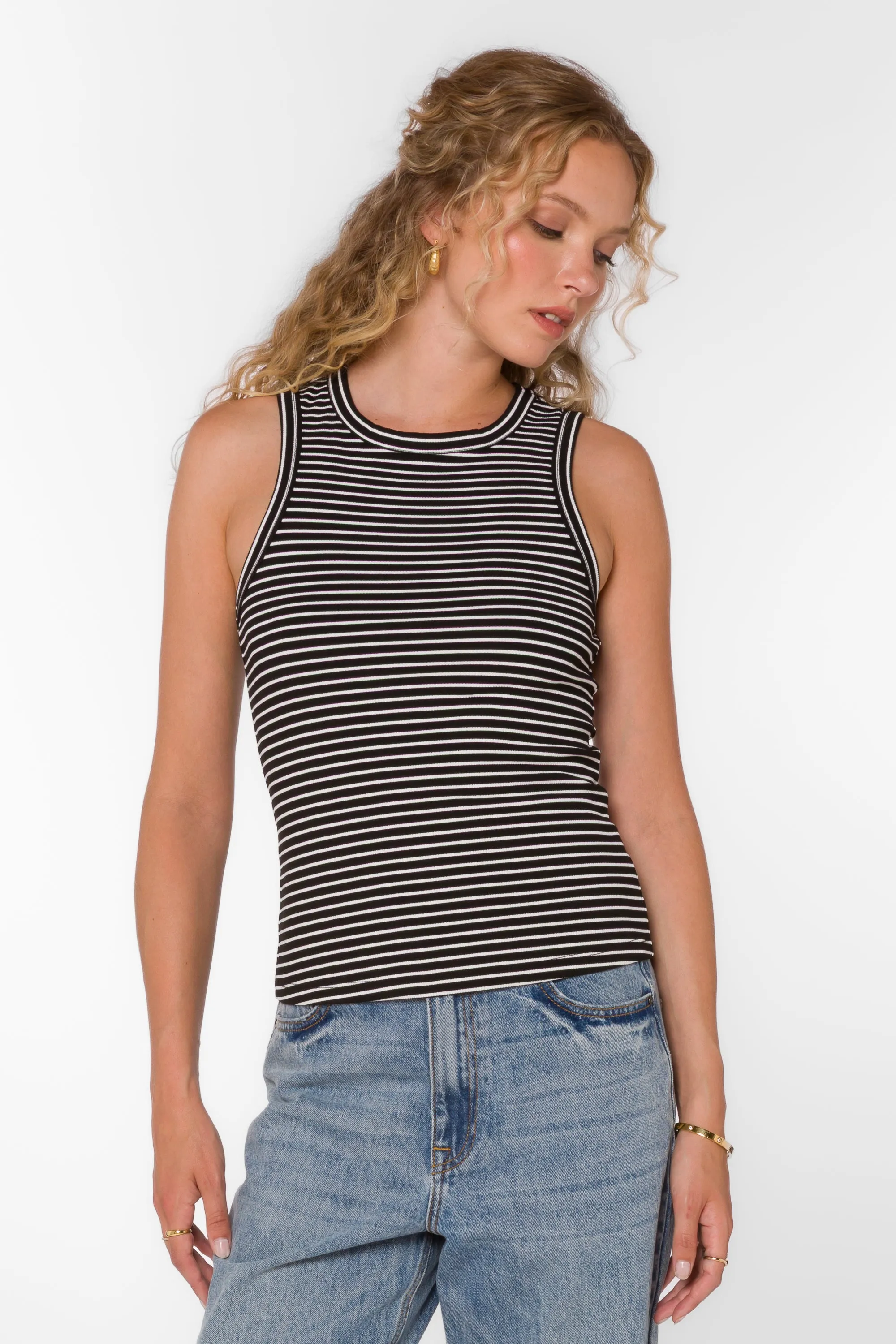 Pearson Black White Stripe Tank
