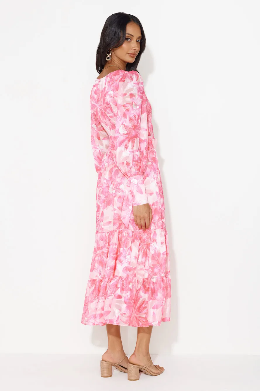 Perfection Takes Time Long Sleeve Maxi Dress Pink