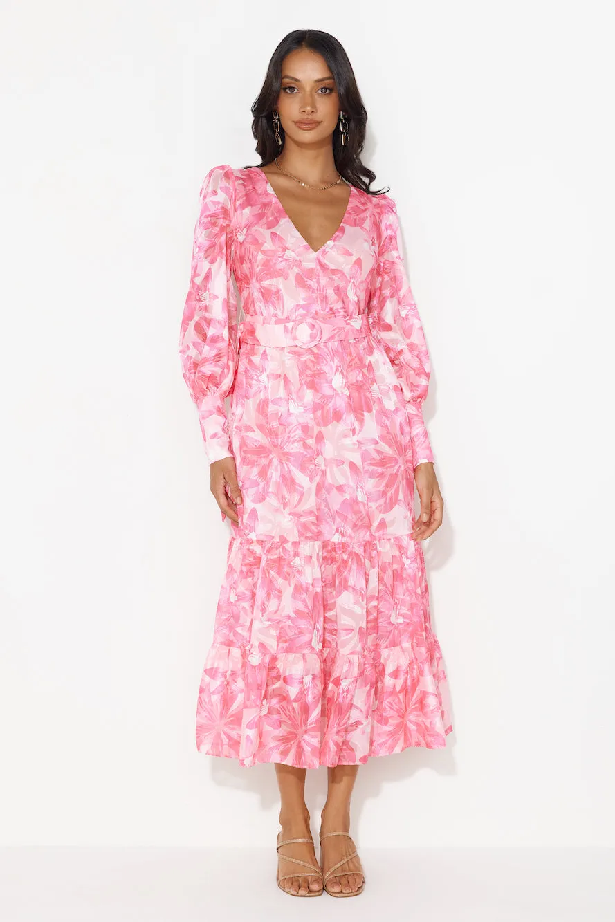 Perfection Takes Time Long Sleeve Maxi Dress Pink