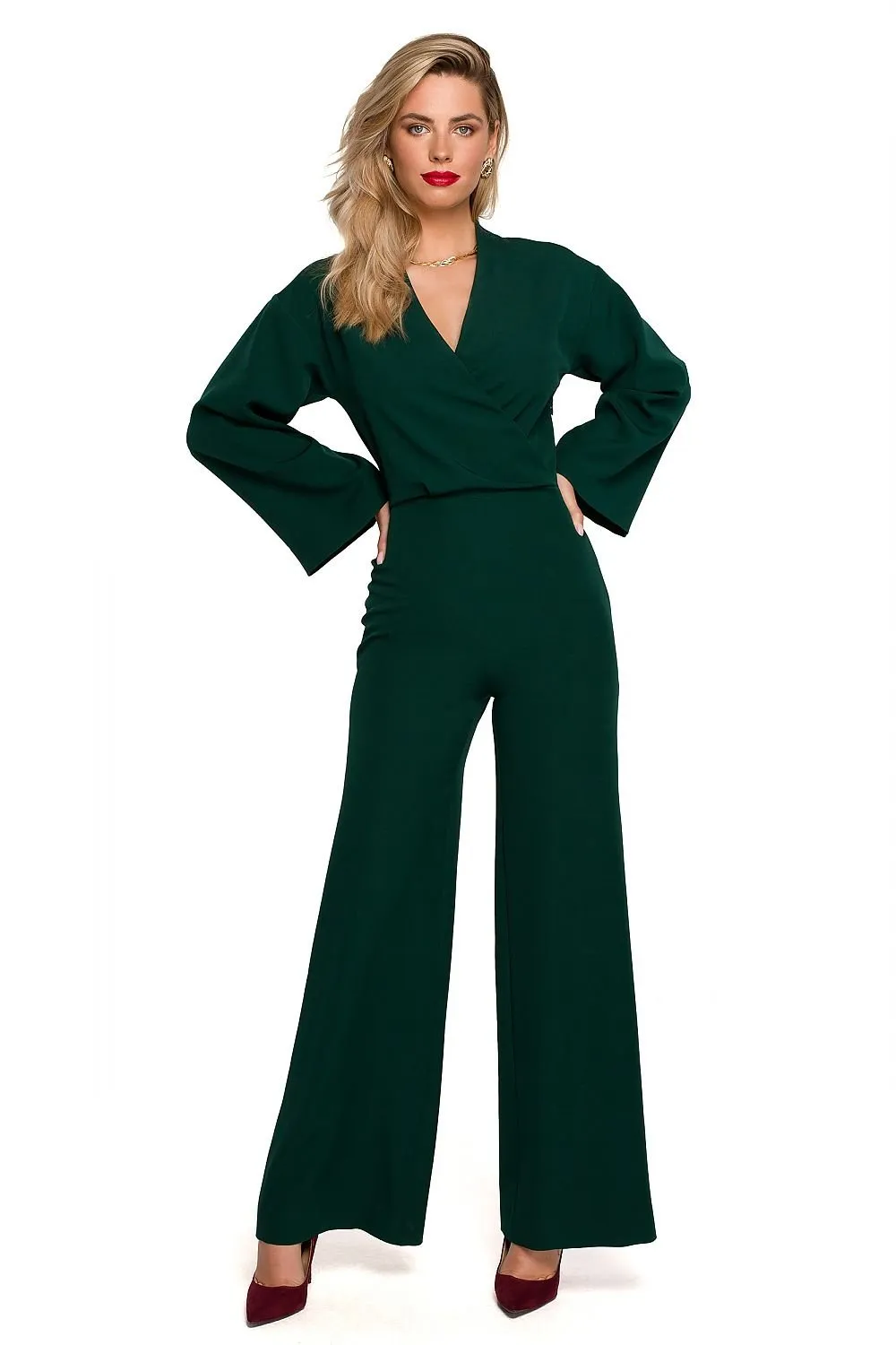 Phenomenal flared long sleeves jumpsuit
