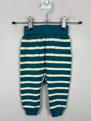 Pigeon Organics Teal Pumice Stripe Joggers BNWT 6-12m