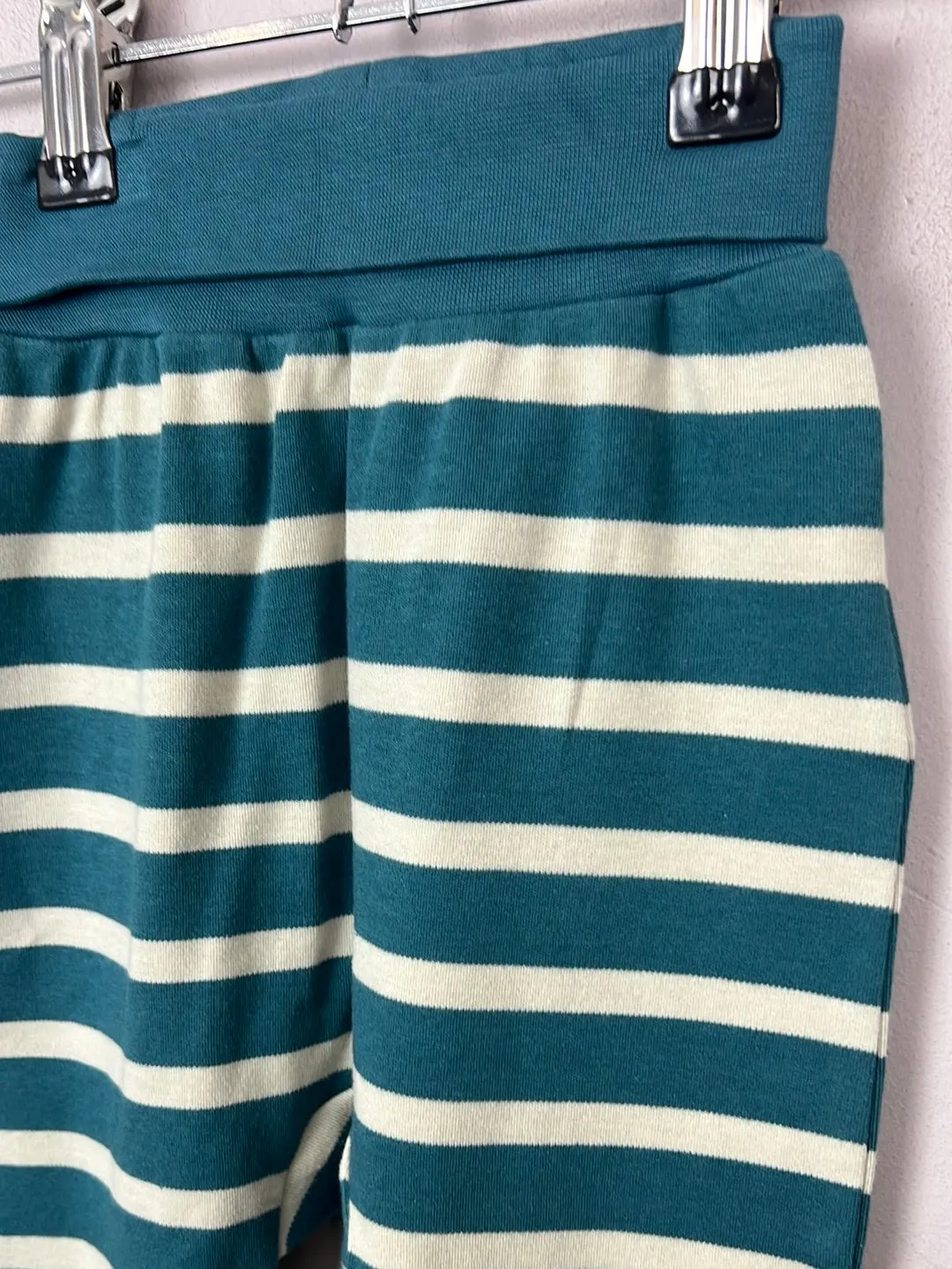 Pigeon Organics Teal Pumice Stripe Joggers BNWT 6-12m