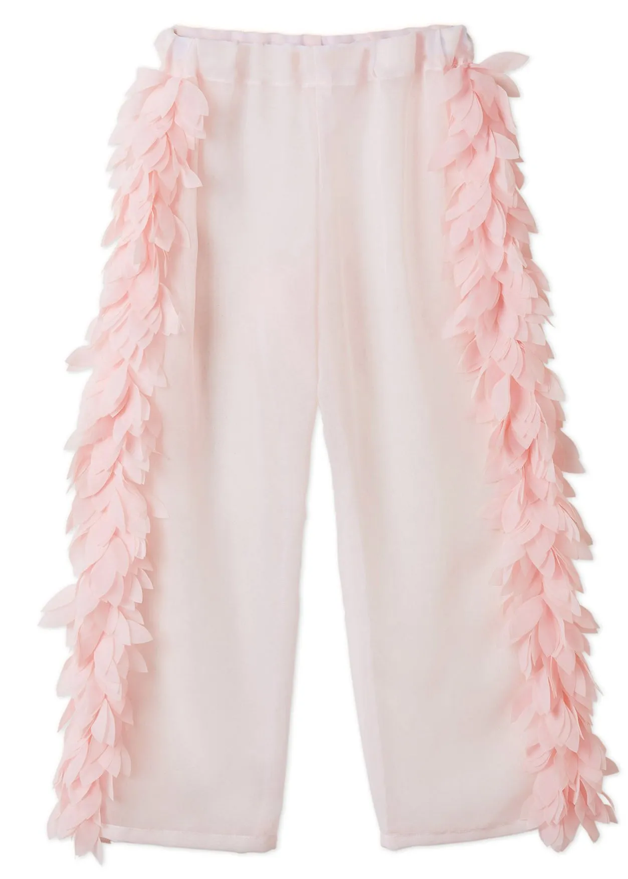 Pink Cover-Up Beach Pants with Petals