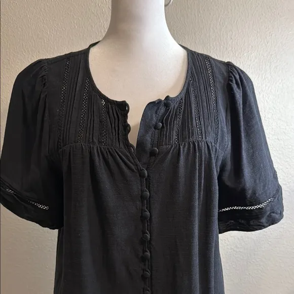 Pleated Button-Front Shift Dress by Madewell
