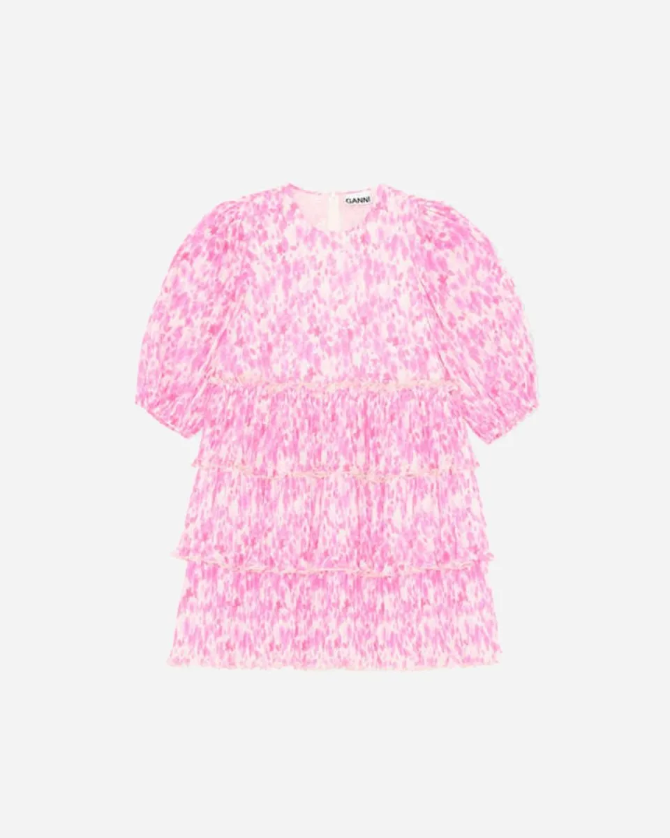 Pleated Georgette Mini dress - Sweet Lilac