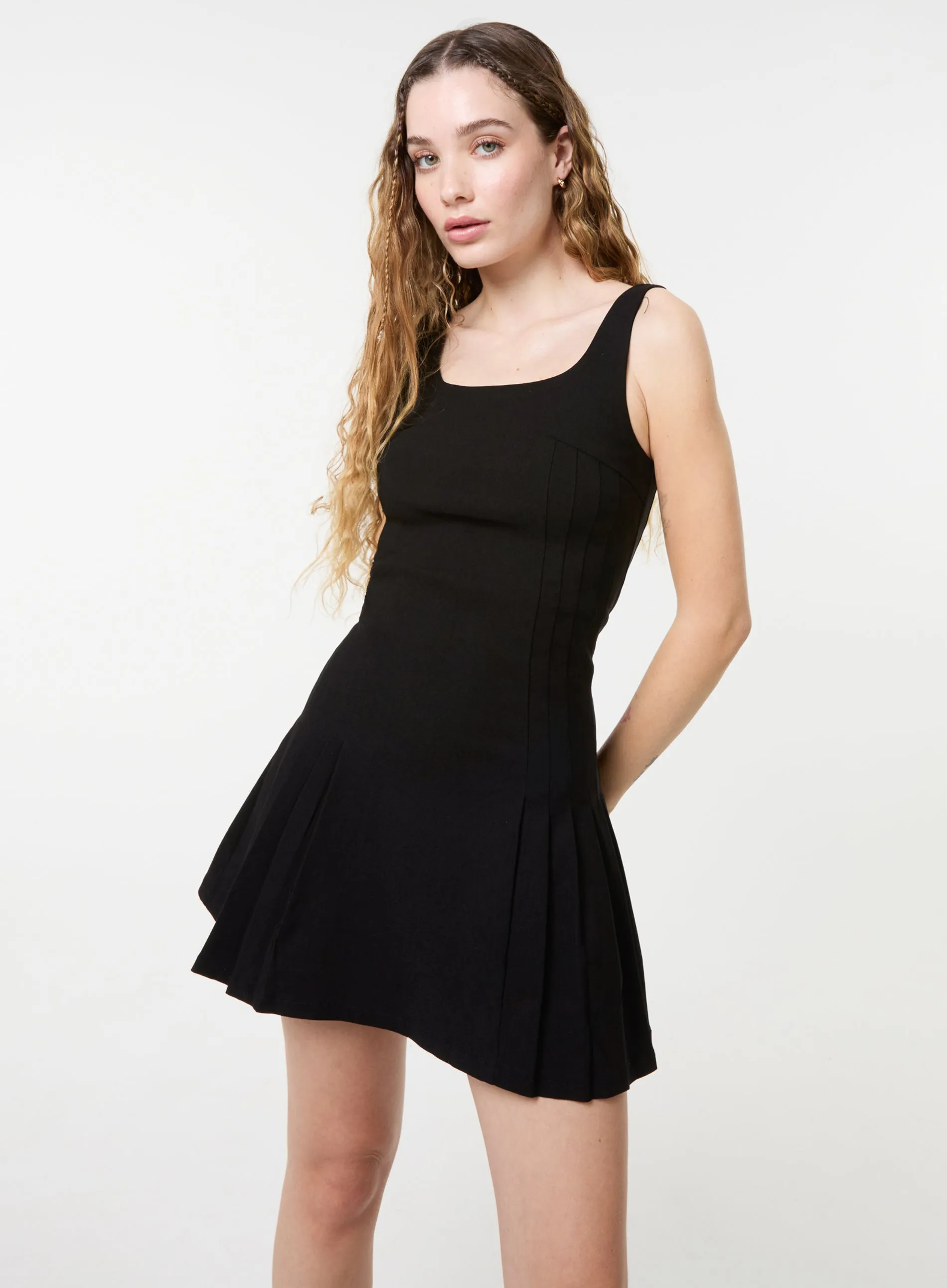 Pleated Mini Dress