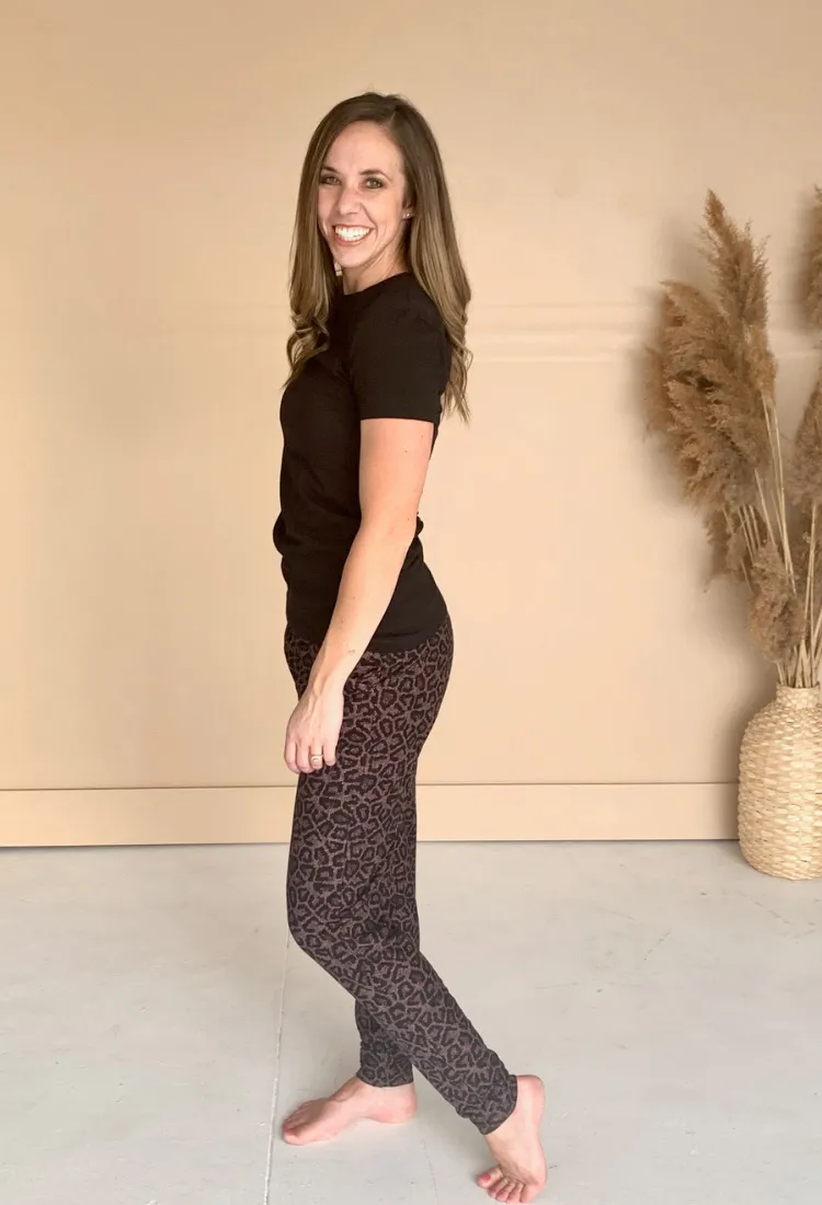Plum Pretty Leopard Jogger