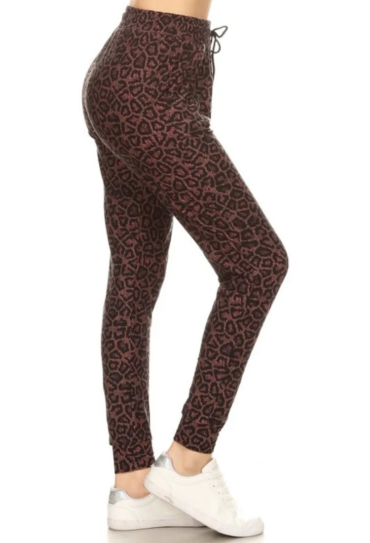 Plum Pretty Leopard Jogger