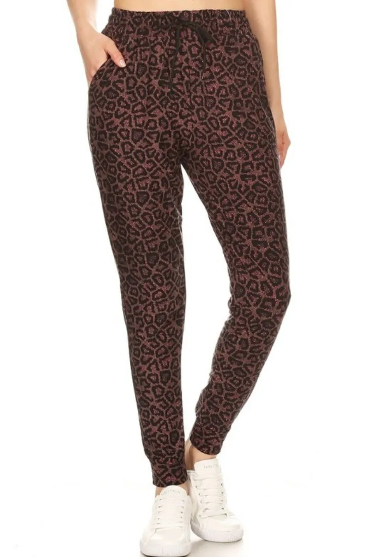Plum Pretty Leopard Jogger