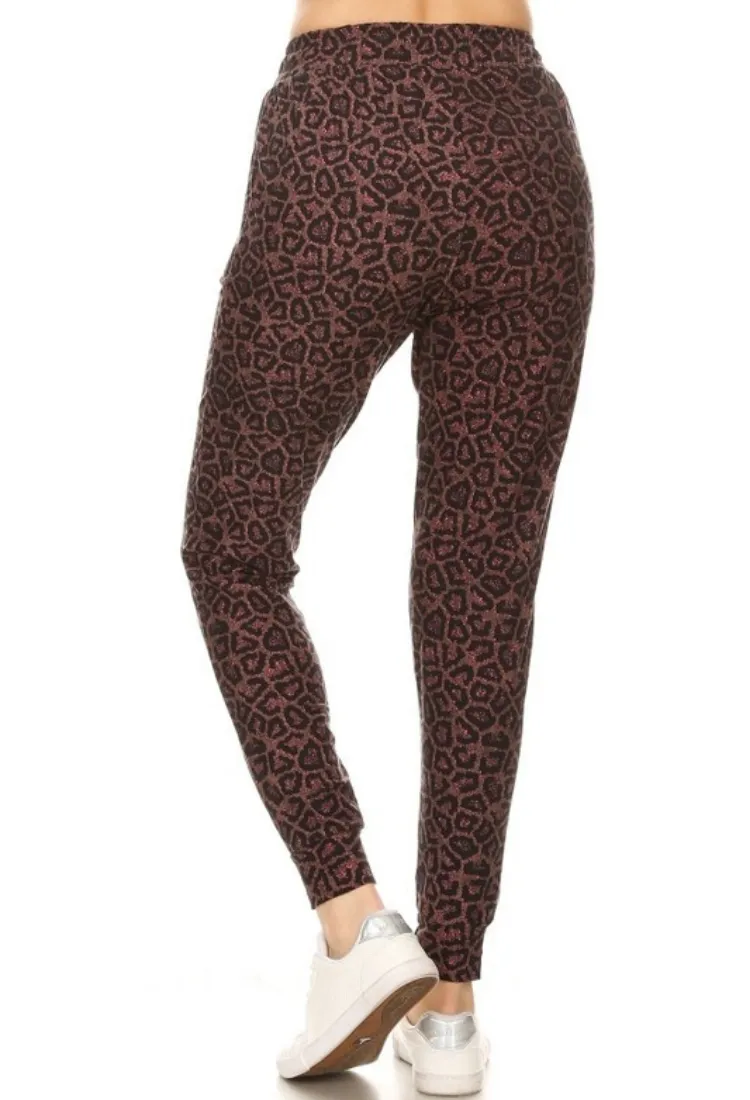 Plum Pretty Leopard Jogger