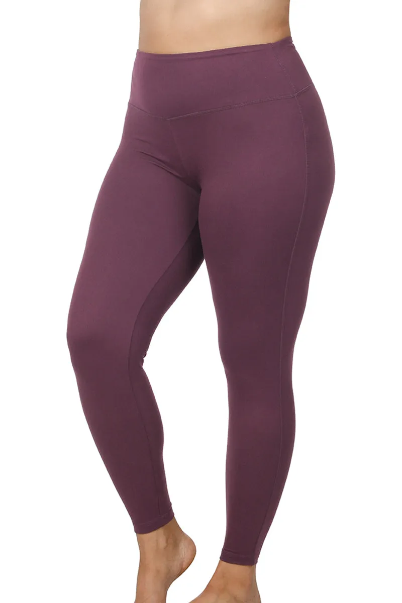 Plus Size Active Life Eggplant Brushed Leggings