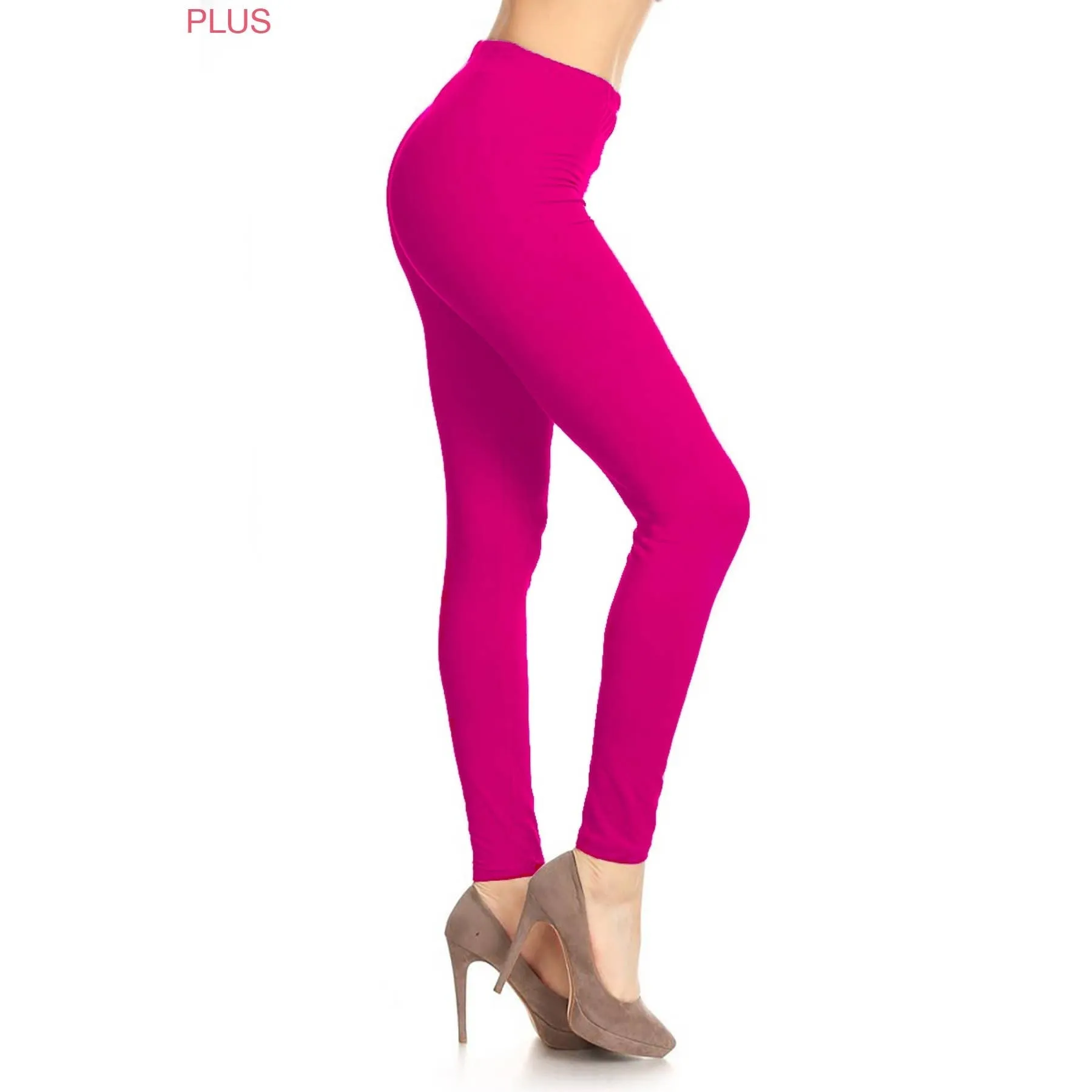 Plus Size Buttery Soft High Waist Leggings: Black