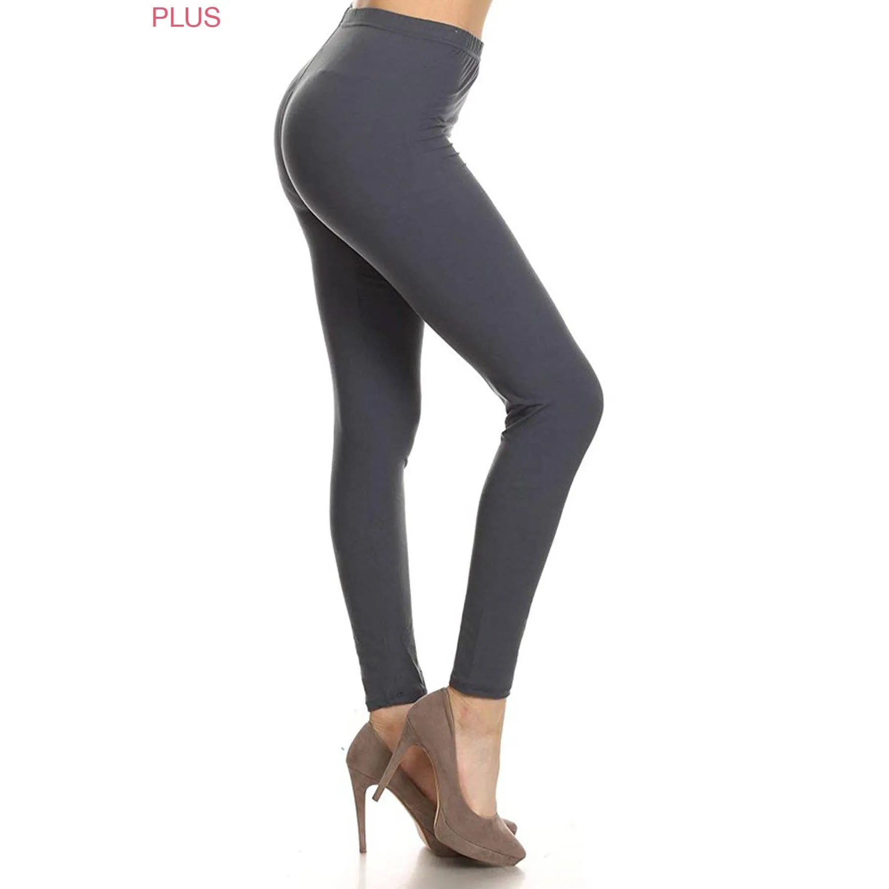 Plus Size Buttery Soft High Waist Leggings: Black