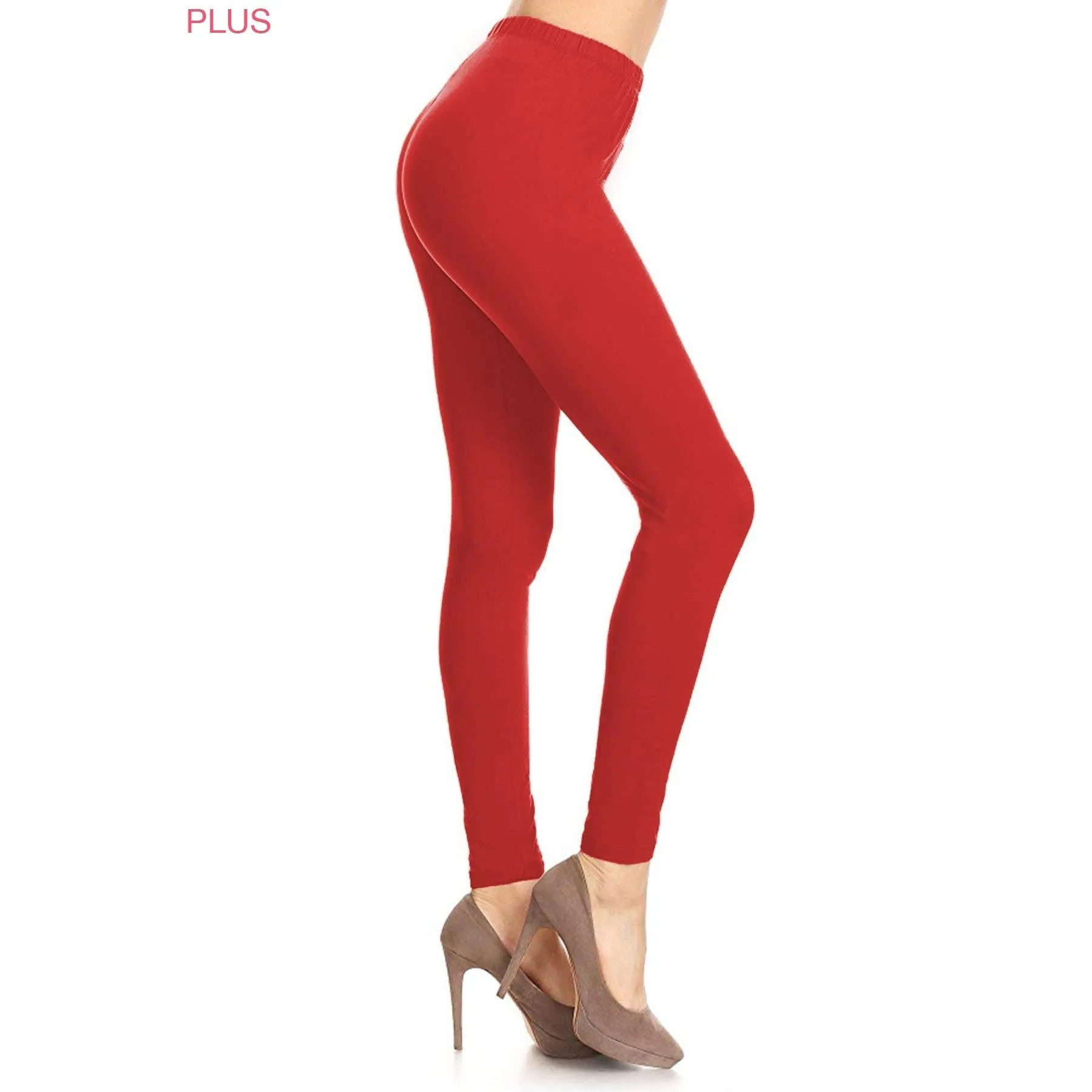 Plus Size Buttery Soft High Waist Leggings: Black