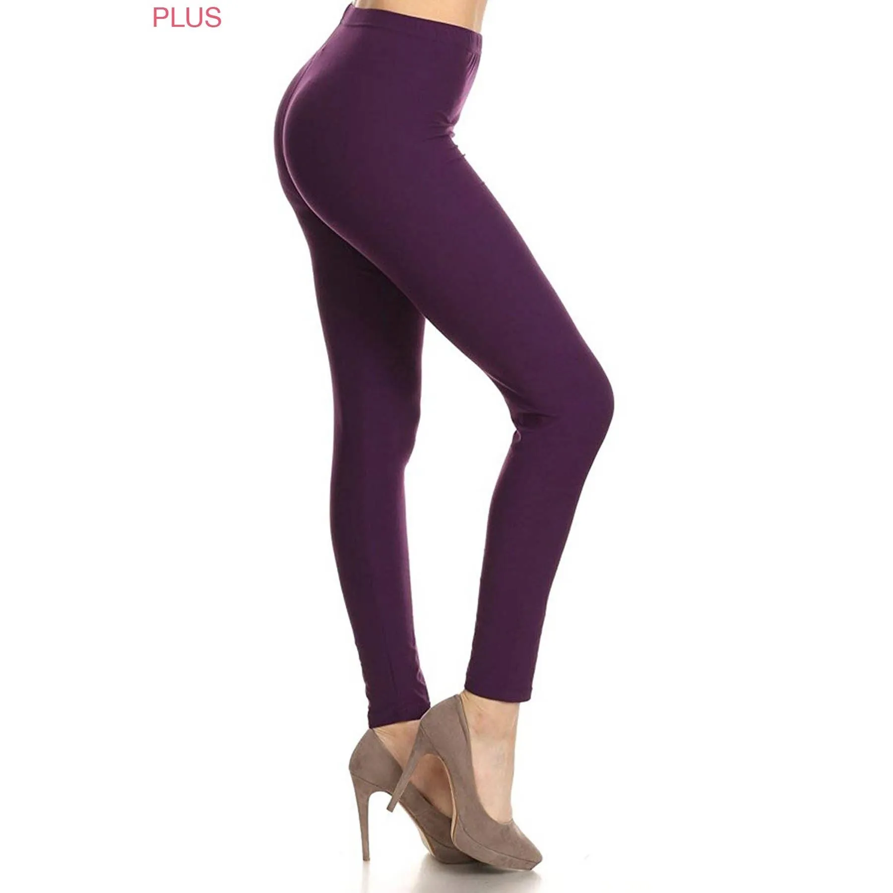 Plus Size Buttery Soft High Waist Leggings: Black