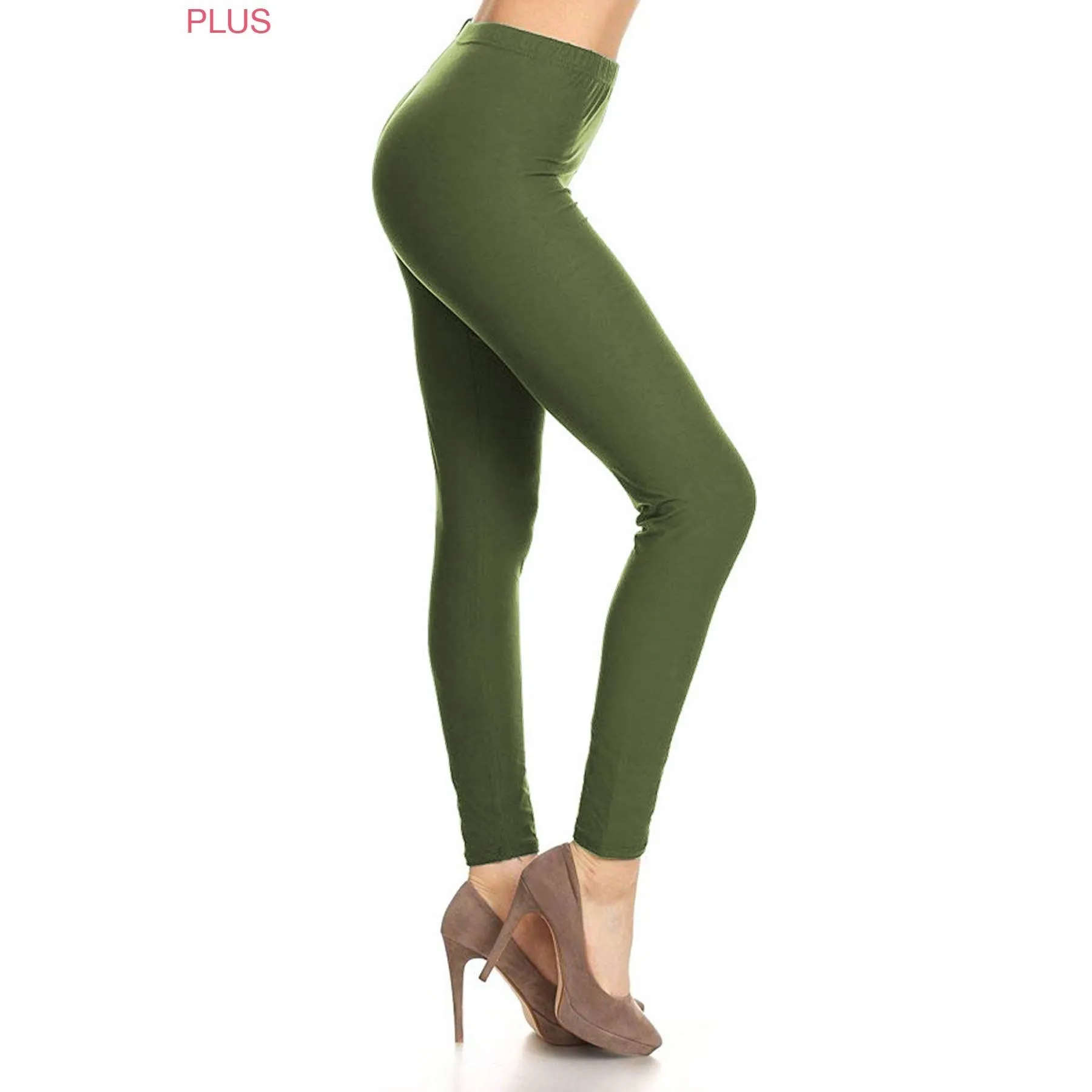 Plus Size Buttery Soft High Waist Leggings: Black