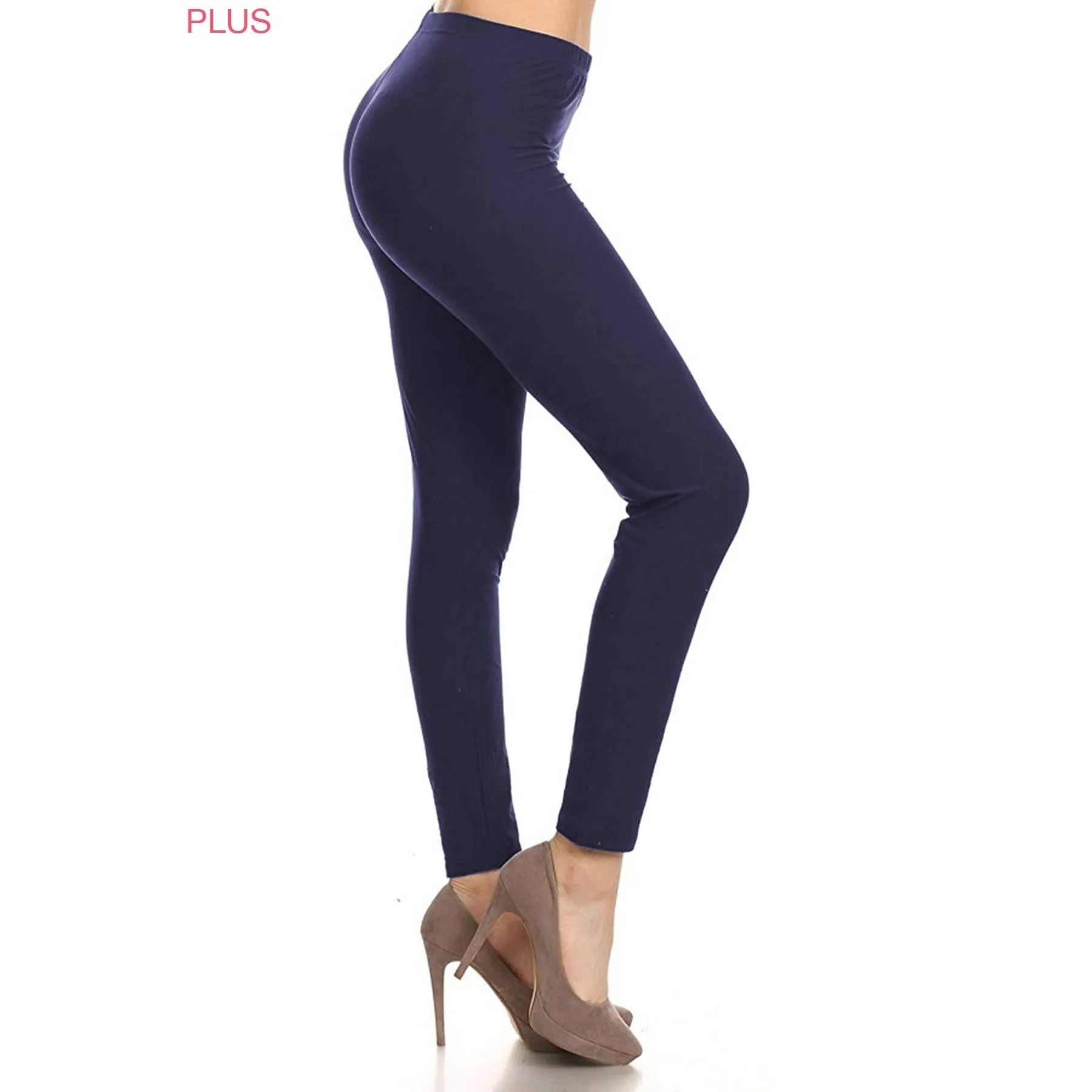Plus Size Buttery Soft High Waist Leggings: Black