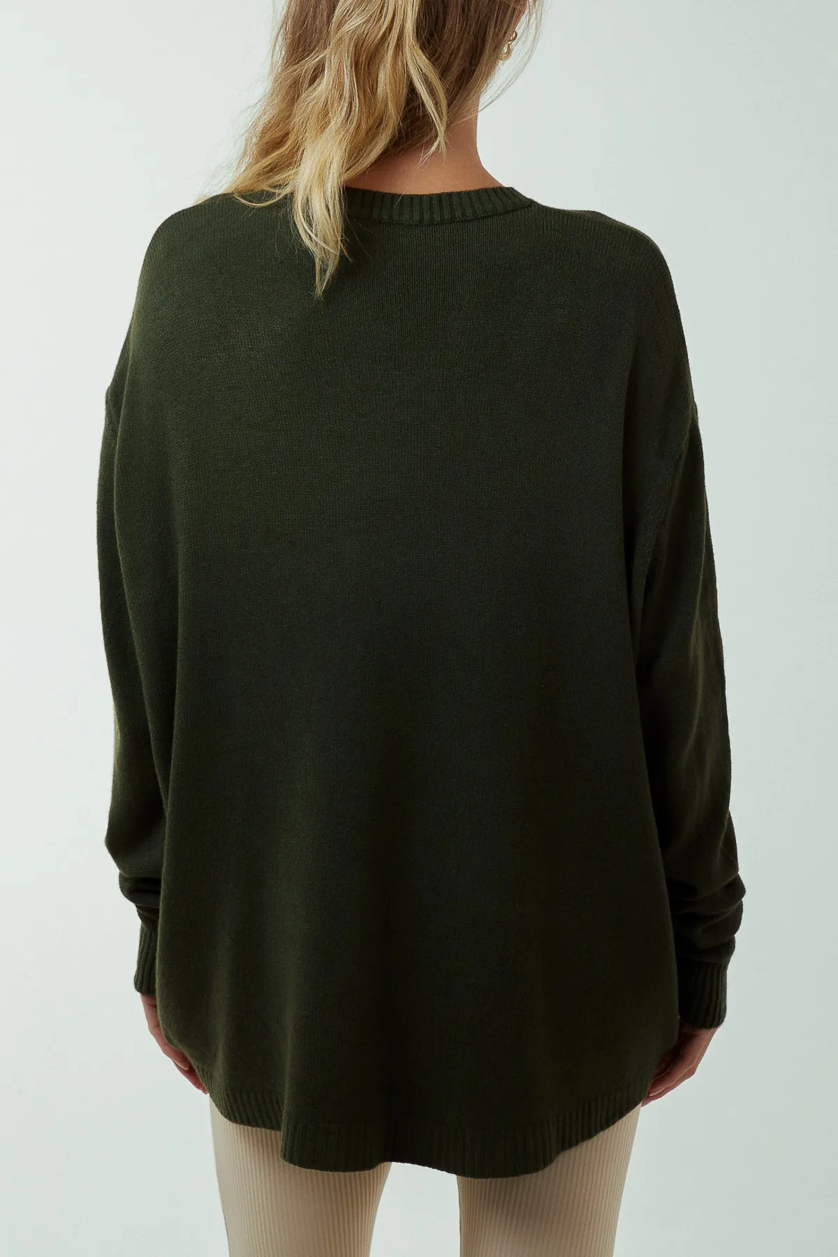 Pocket Crew Neck Oversized Jumper