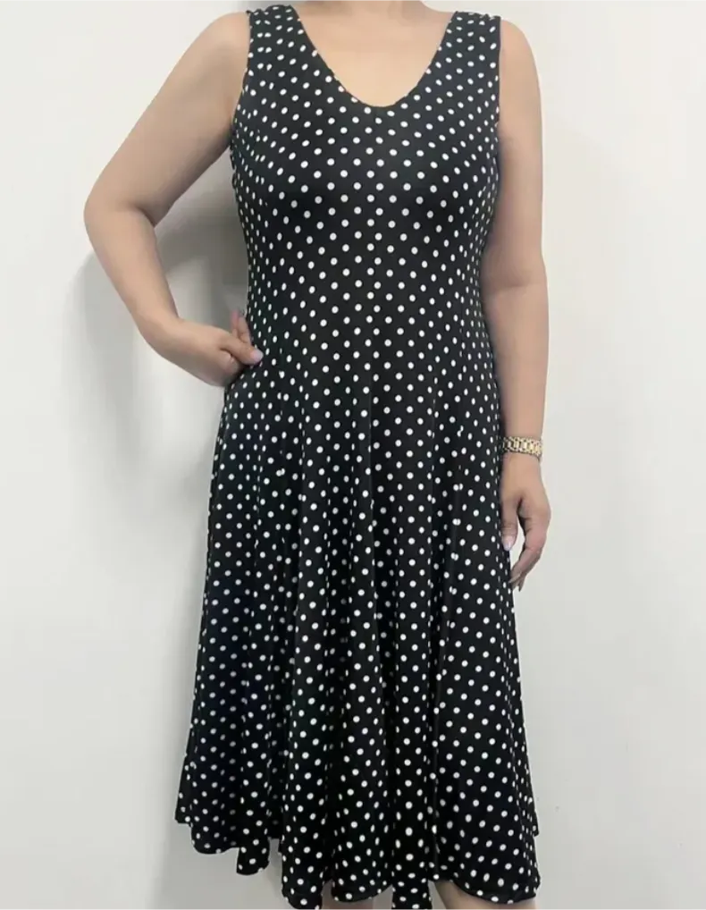 Polka Dot Swing Tank Dress