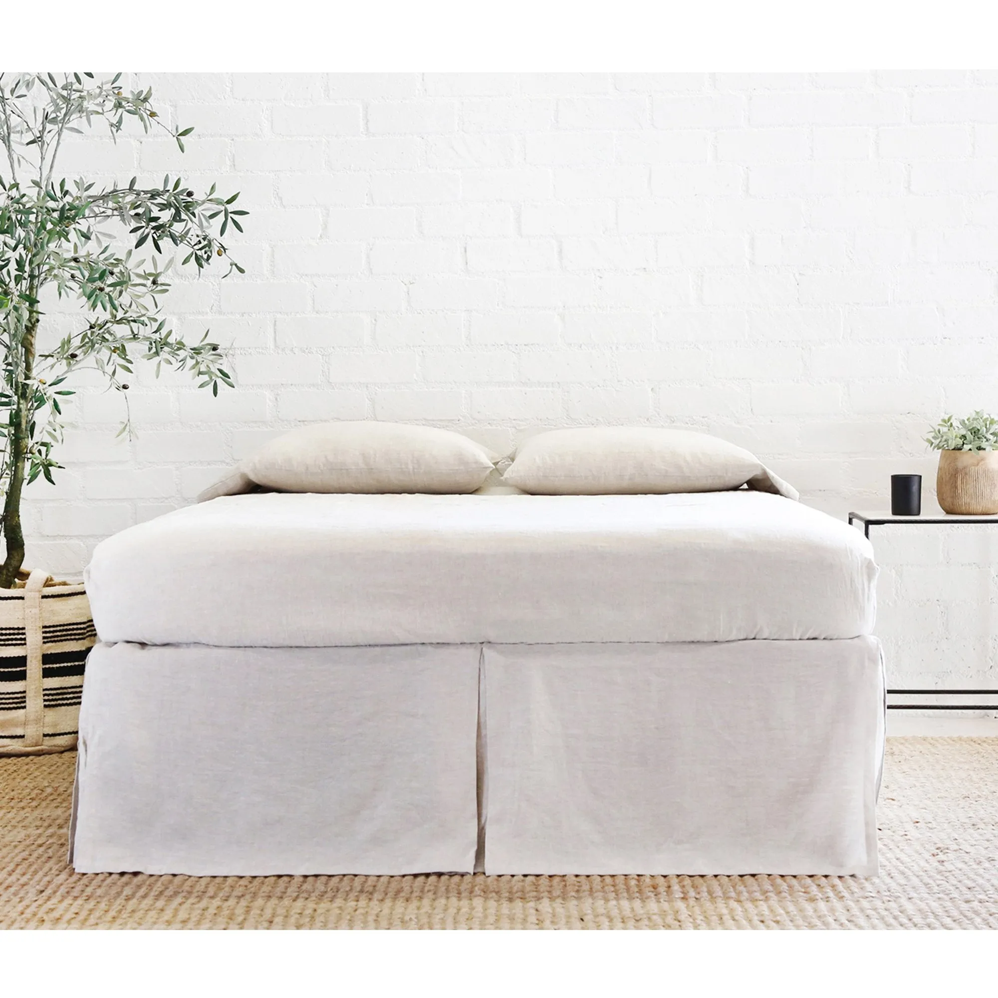Pom Pom at Home Pleated Flax Linen Bedskirt ~ Available in Twin, Queen and King Sizes