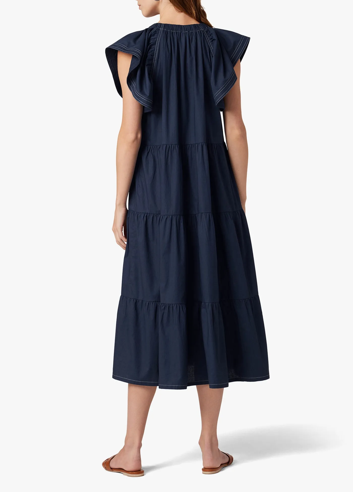 PORTIA FLUTTER SLEEVE DRESS