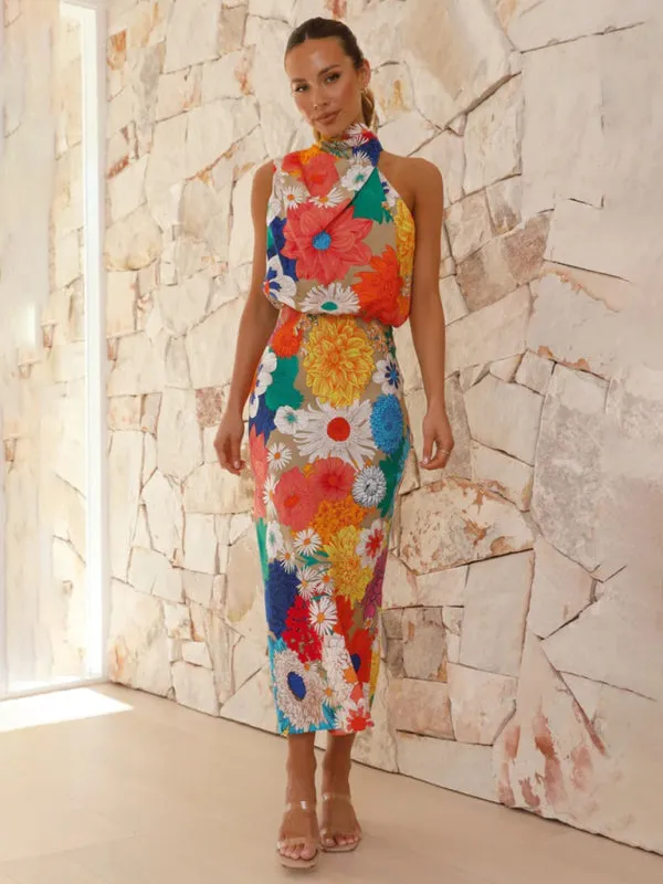 Portia | Halter Neck Midi Dress