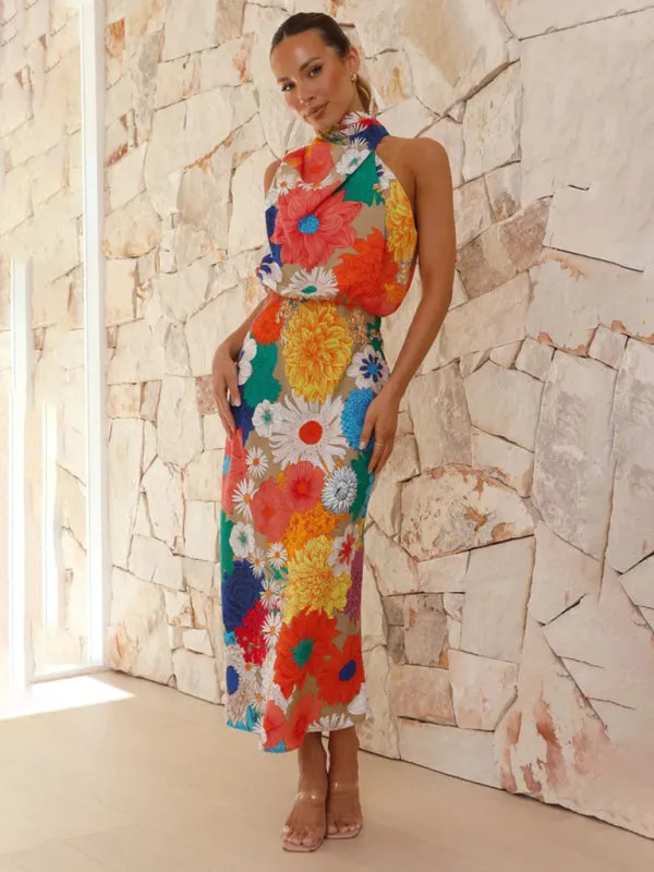 Portia | Halter Neck Midi Dress