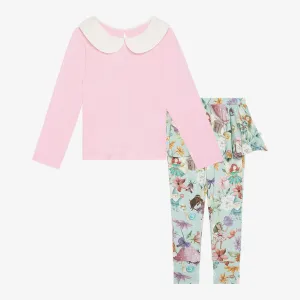 Posh Peanut Faye L/S Peterpan Collar T-Shirt & Skirted Legging Set