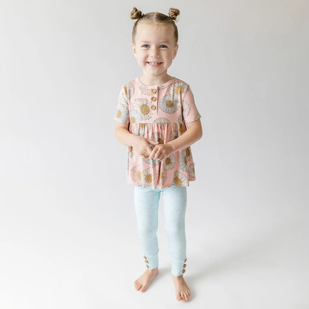 Posh Peanut Millie S/S Henley Peplum Top & Legging Set