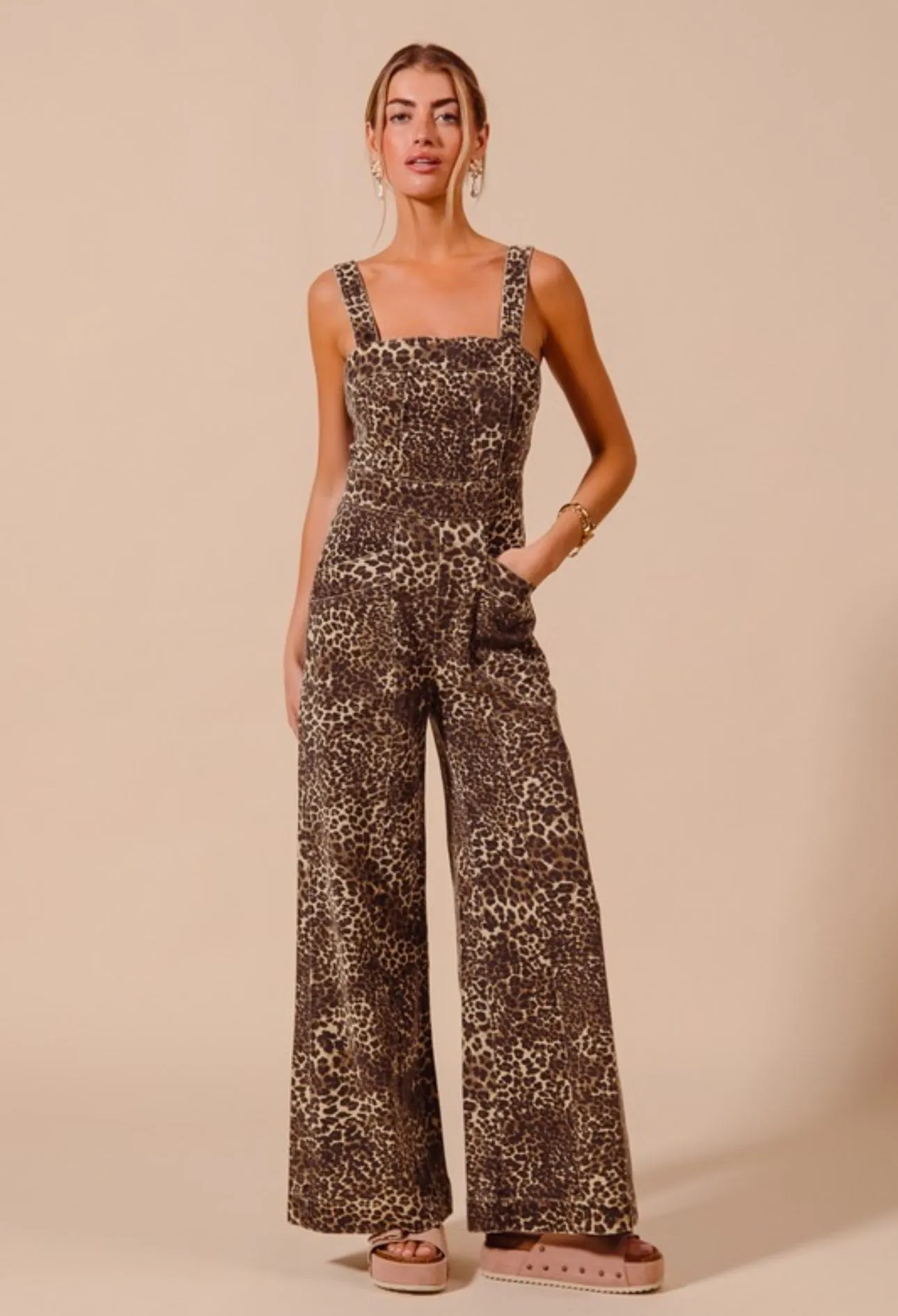 Pretty Little Leopard Wide Leg Jumpsuit