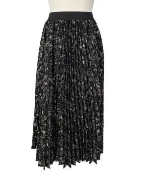 Printed Poly Crepe Pleated Maxi Skirt