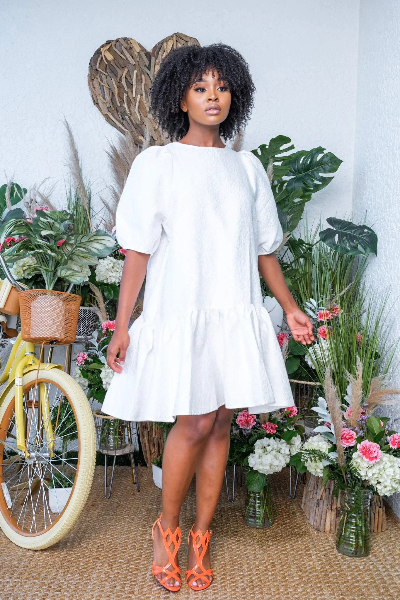 Puff It Up White Dress