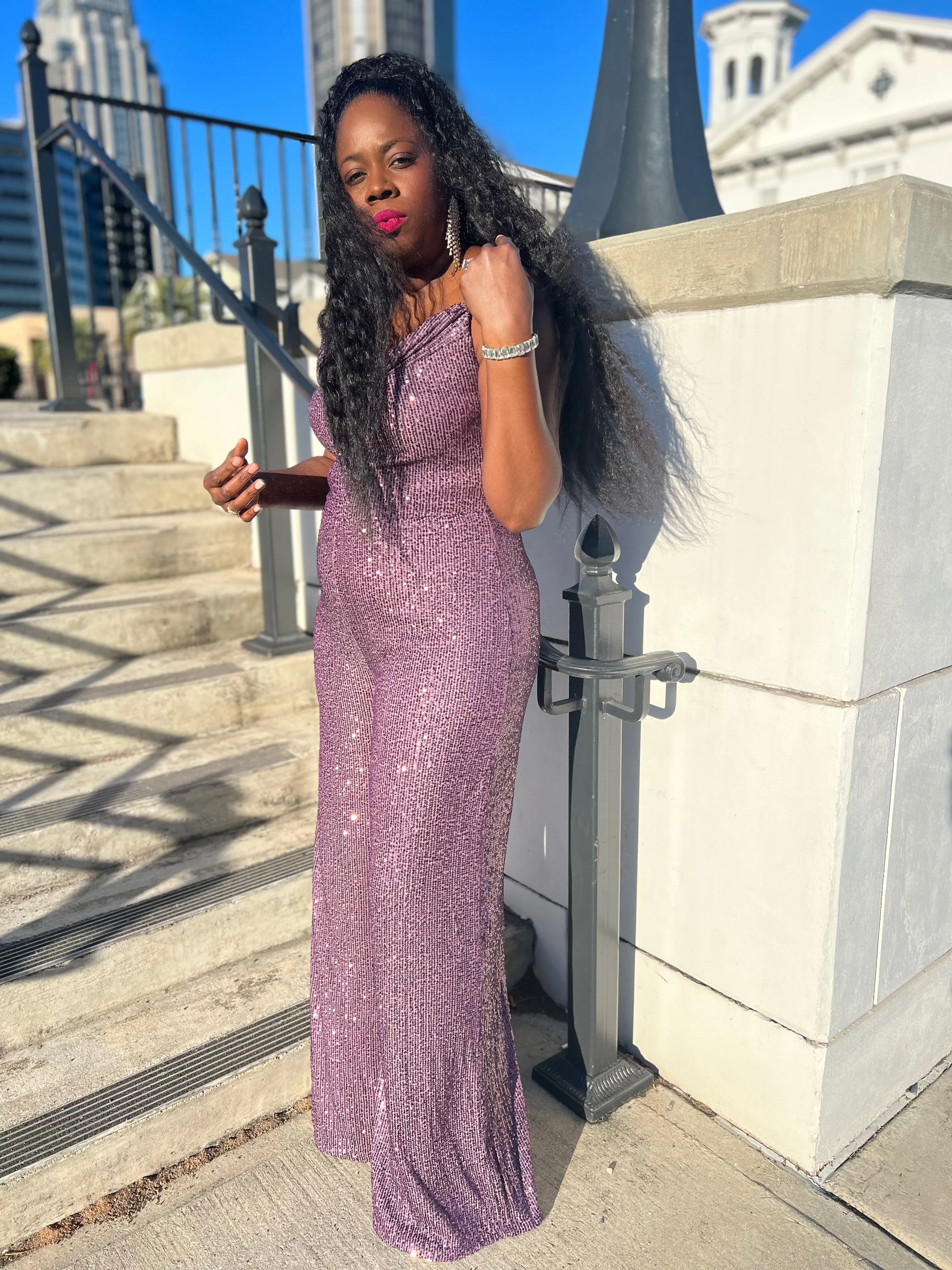 “Purple Fantasy” Jumpsuit (Plus ) (Clearance)