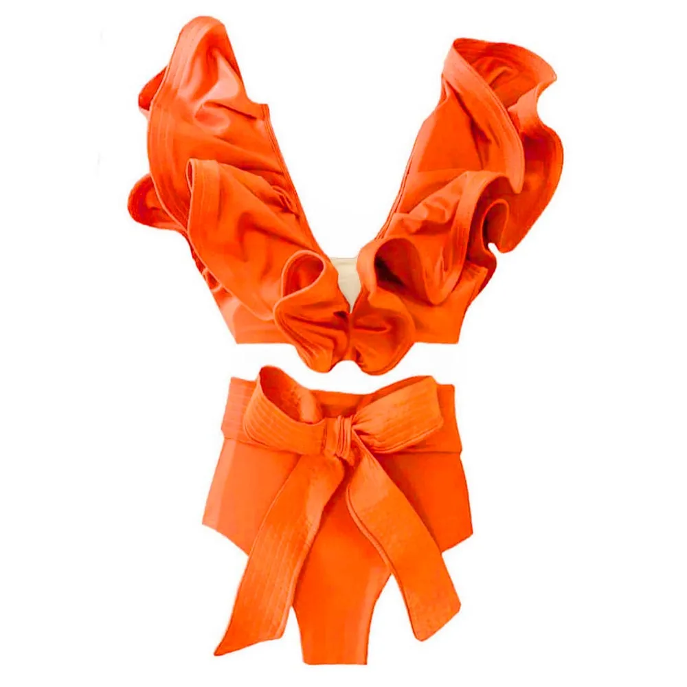 Push-Up Padded Bra Ruffles Bandage Bikini Set