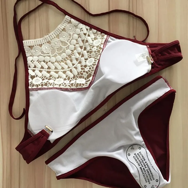 Push Up Swimwear Female 2017 Summer Women Sexy Bikini Set lace Swimsuit