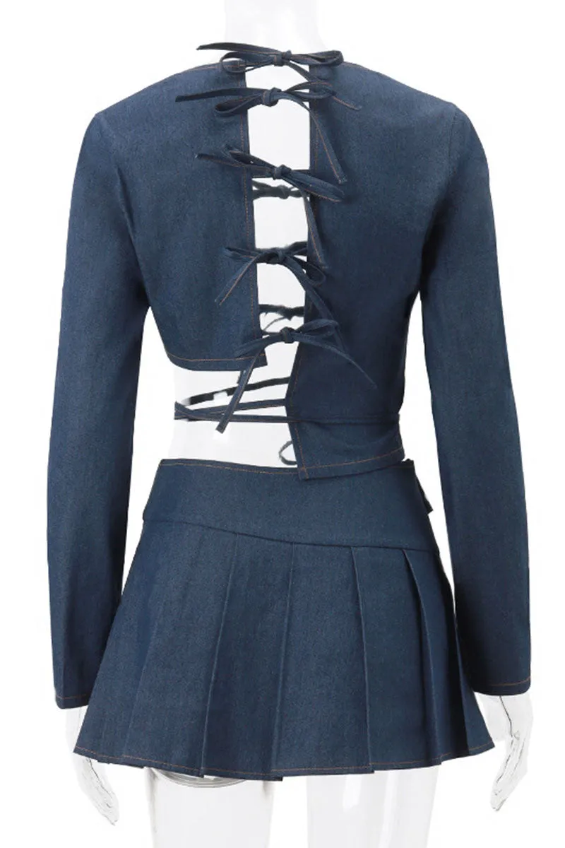 QG0525 Pleated Mini Skirt