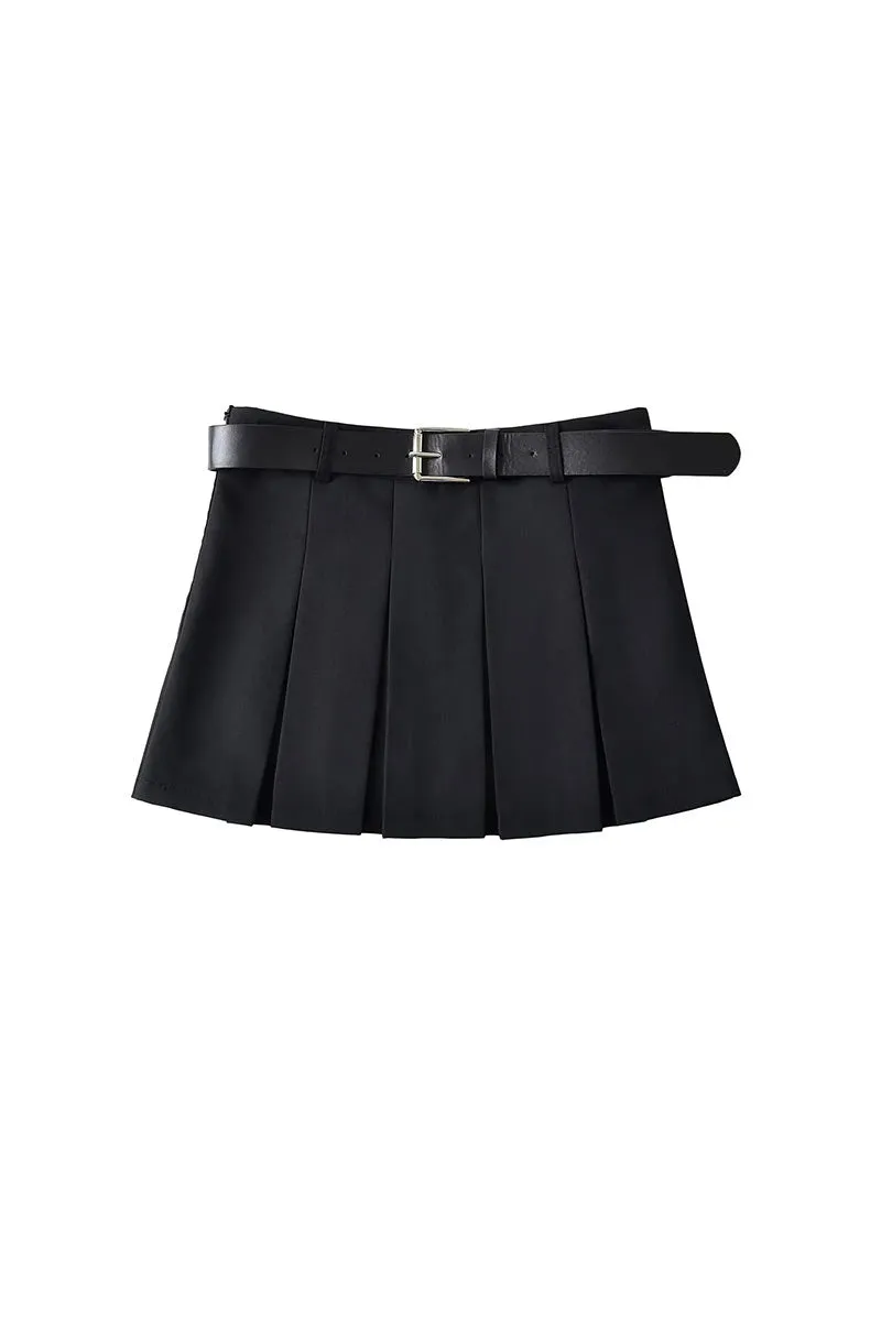 QK0623 Pleated Mini Skirt